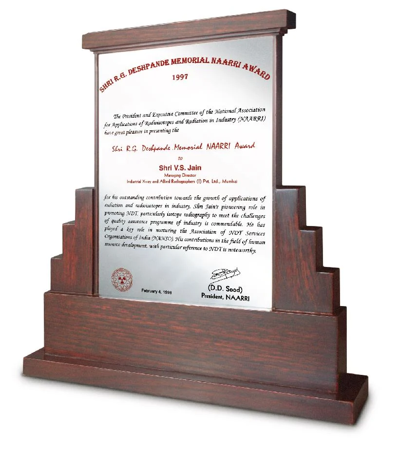 NAARRI Award 1997, Shri R.G. Deshpande Memorial